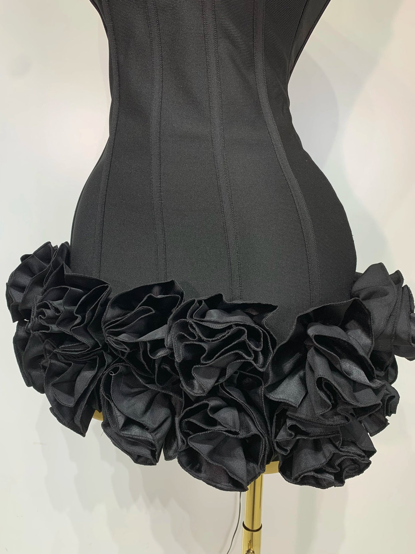 Strapless Flower Embellished Mini Bandage Dress