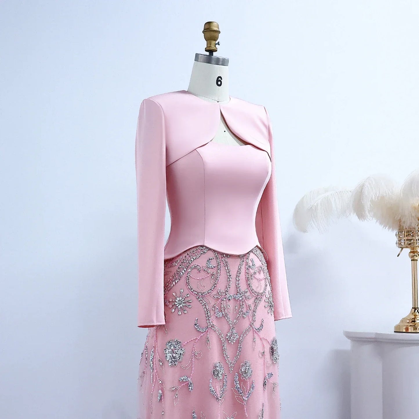 Tulle Strapless Sequined Evening Dress