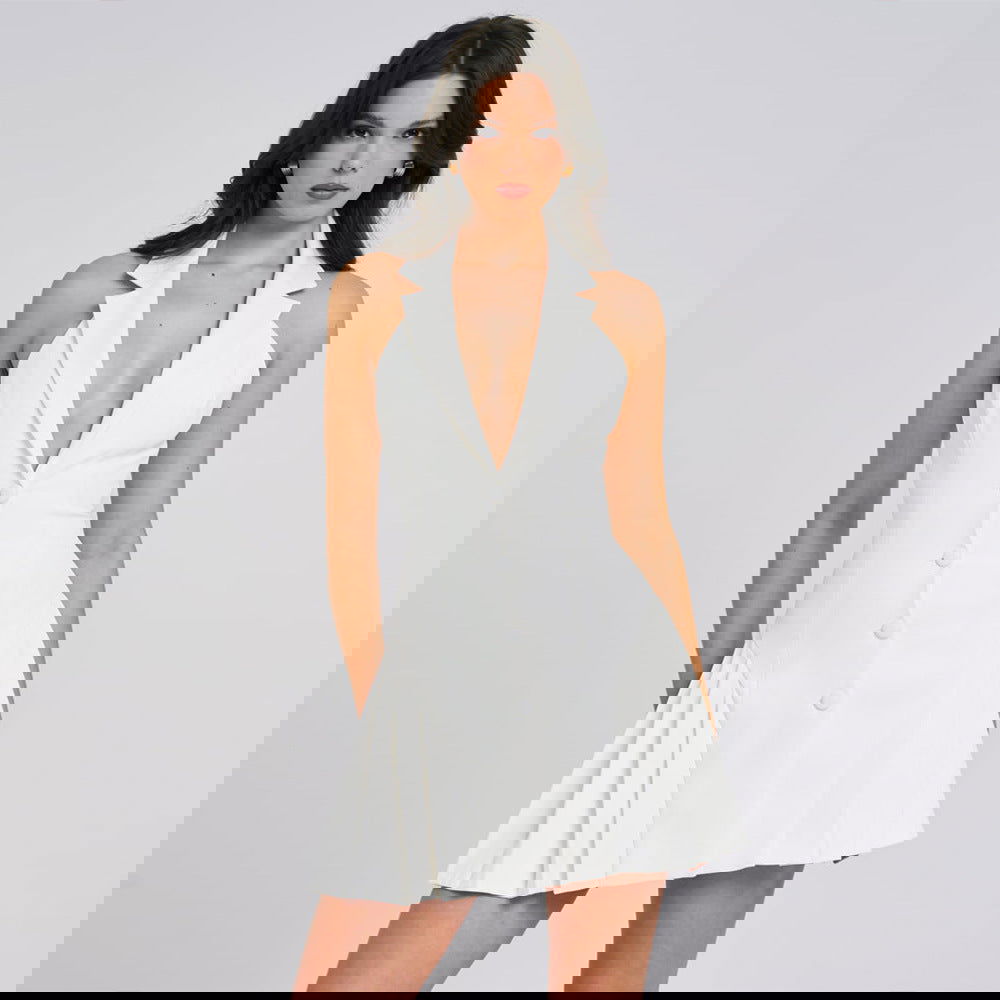 Slim Fit V Neck Halter Dress Backless Sleeveless Hip Dress