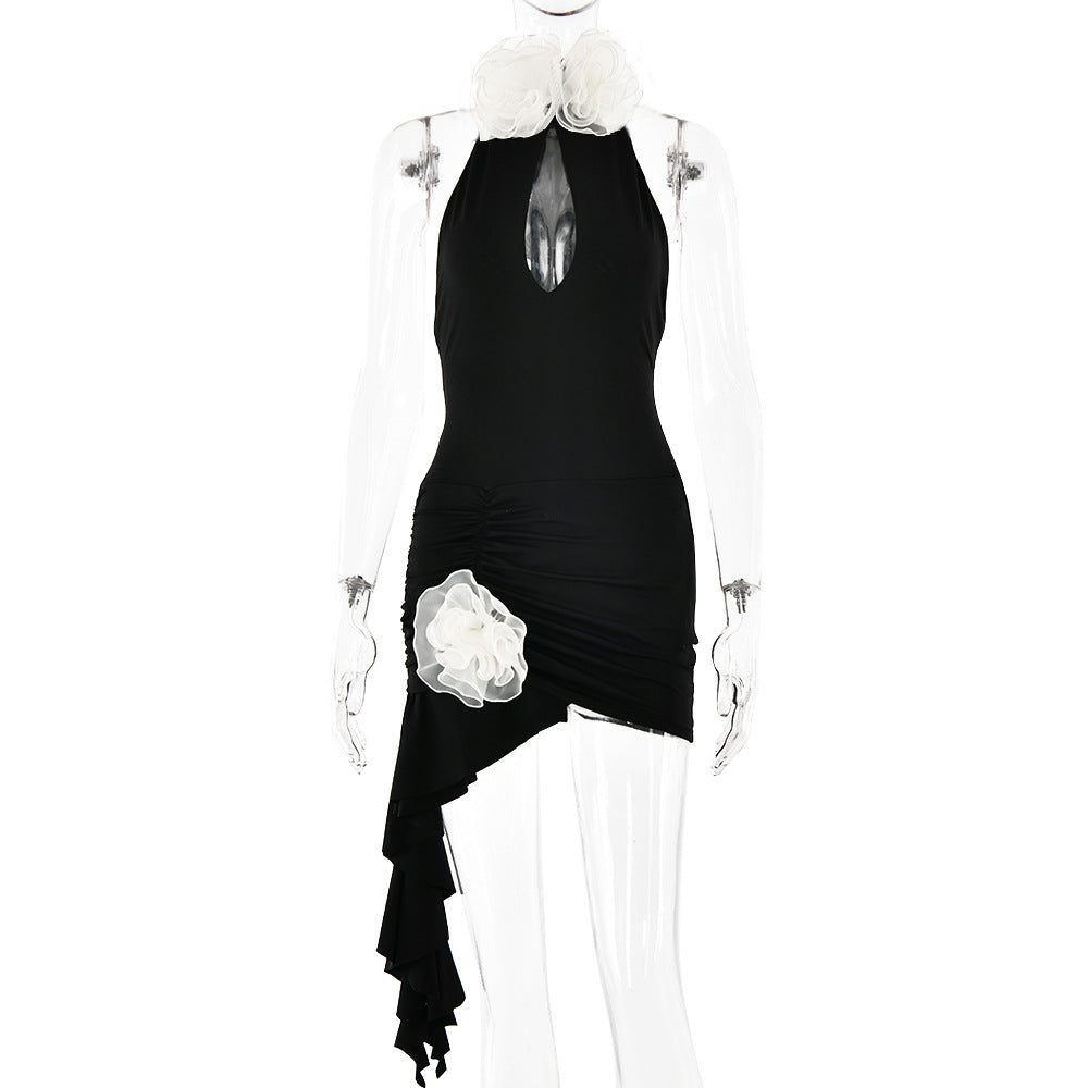 V neck Halter TightTemperamental All Match Backless Dress