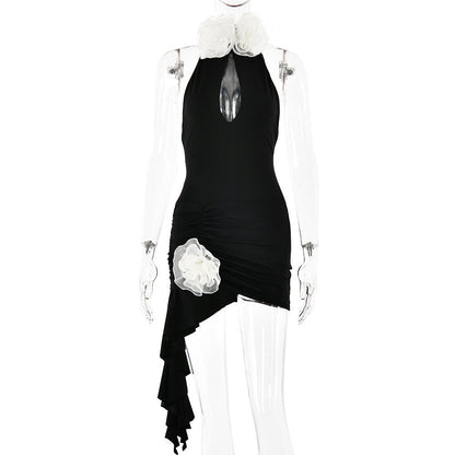 V neck Halter TightTemperamental All Match Backless Dress