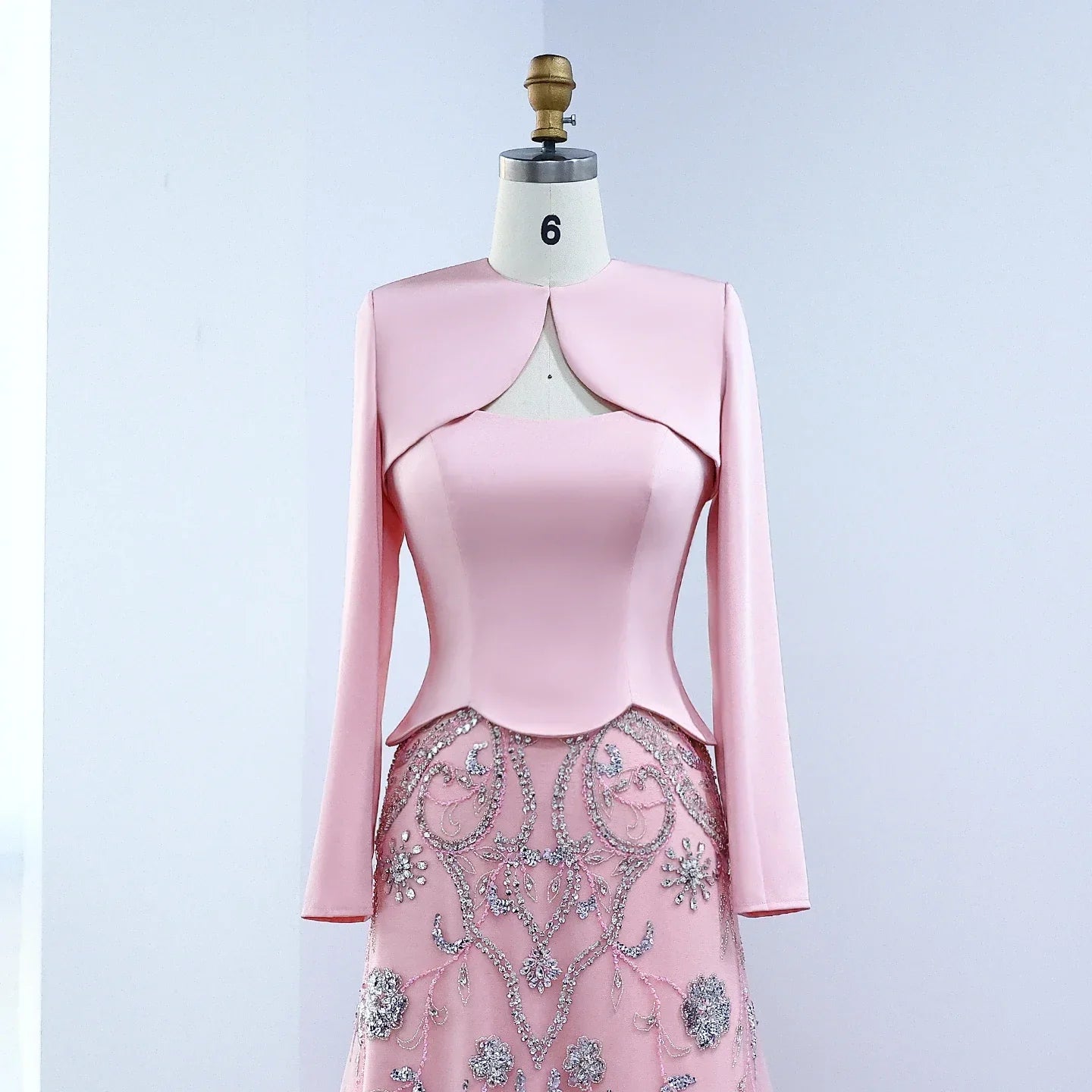 Tulle Strapless Sequined Evening Dress