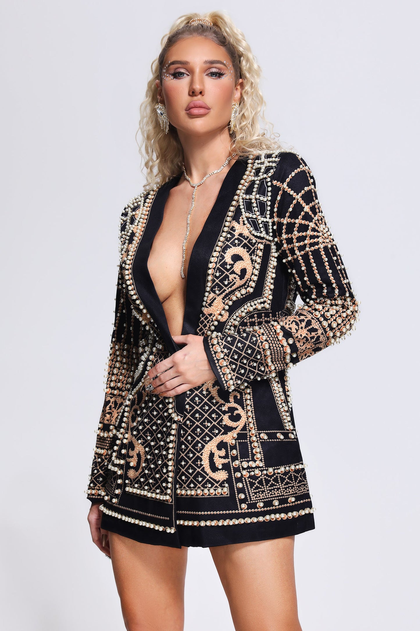 Sophia Pearl Printed Blazer Dress