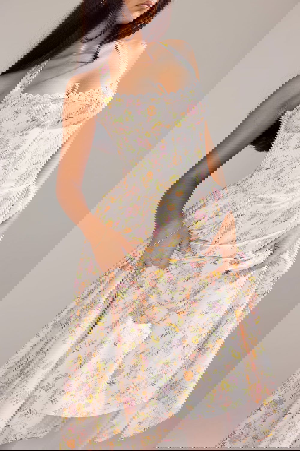 Slim Strap DressPrinted Halter Lace Dress