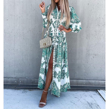 Bohemian Casual Maxi Dress Loose Vacation Dress