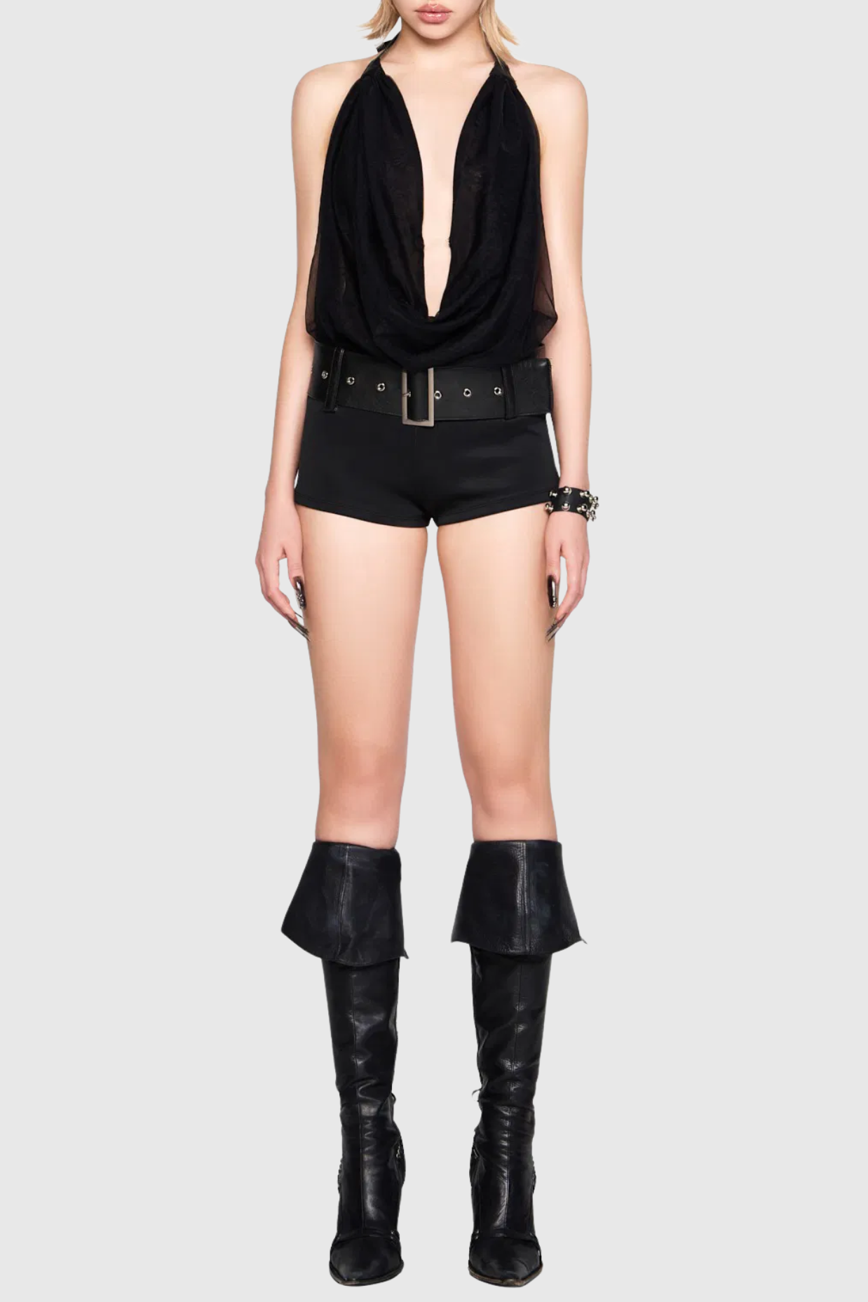 Tamisha Halter Belted Romper