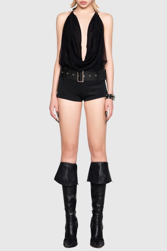 Tamisha Halter Belted Romper