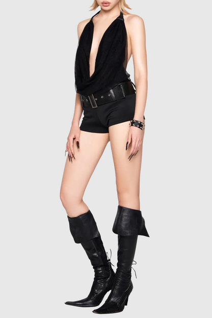 Tamisha Halter Belted Romper