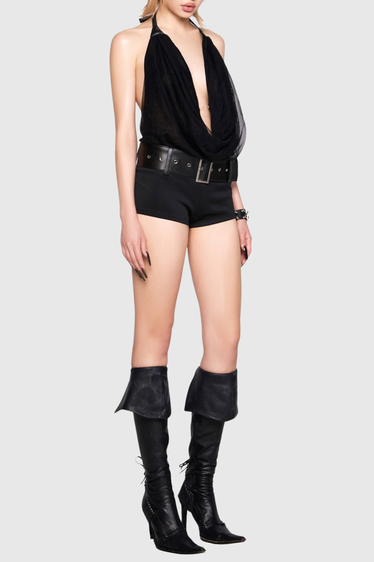 Tamisha Halter Belted Romper