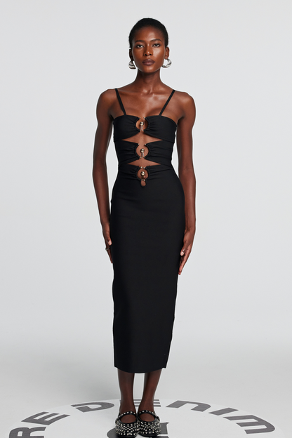 TessaCutout Spaghetti Maxi Dress