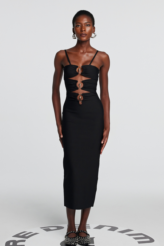 TessaCutout Spaghetti Maxi Dress