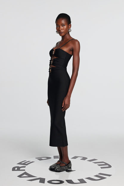 TessaCutout Spaghetti Maxi Dress