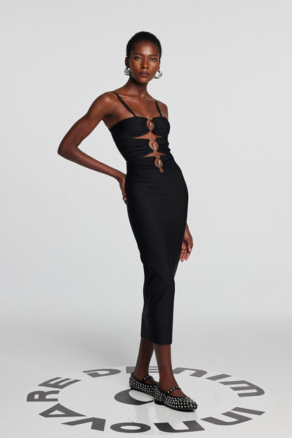 TessaCutout Spaghetti Maxi Dress