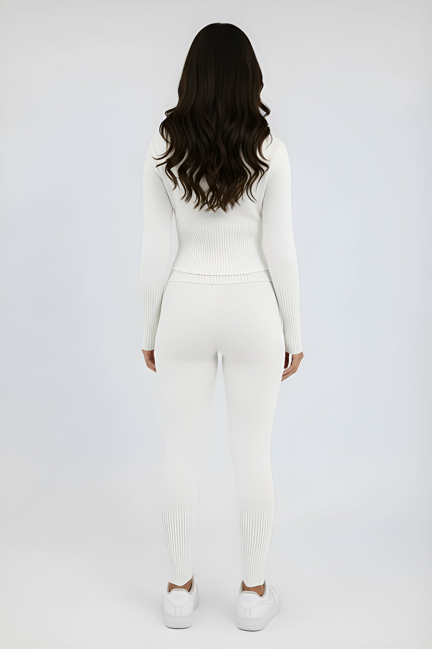 Solid Knit Hooded Top And Asymmetrical Pants Set