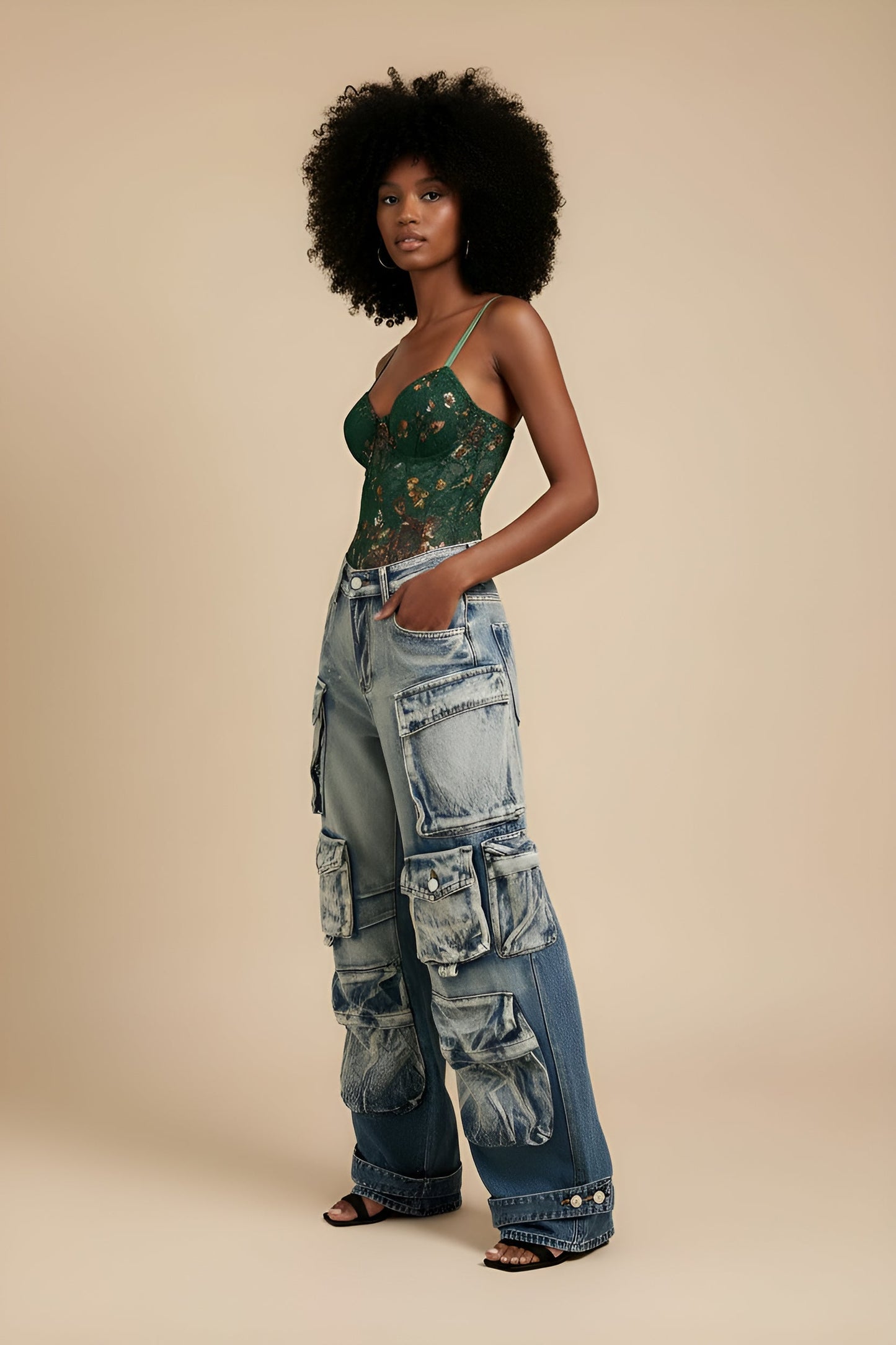 Floral Print Embroidery Bustier Corset Slip Sleeveless Bodysuit