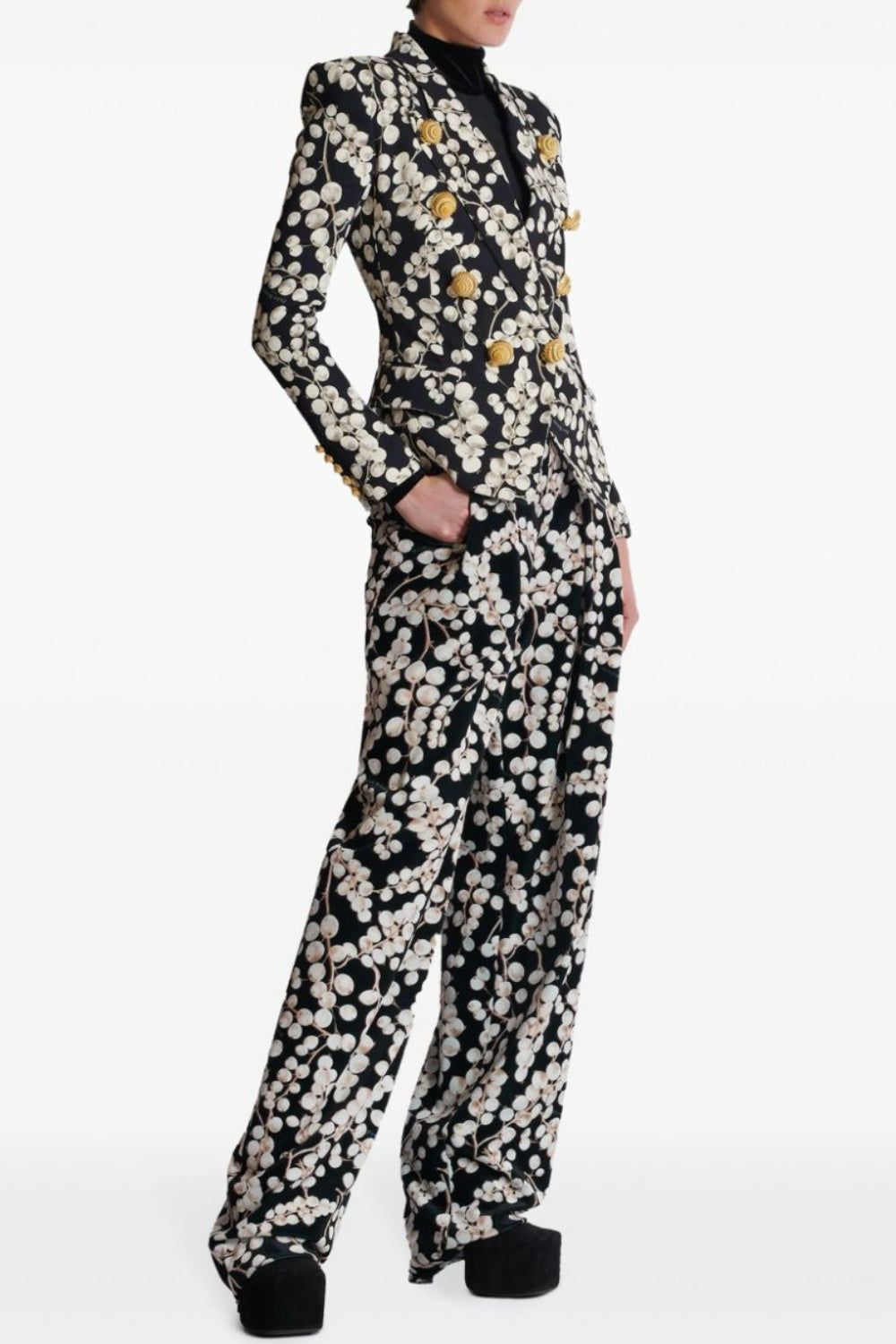 Tripti Printed Buttoned Blazer