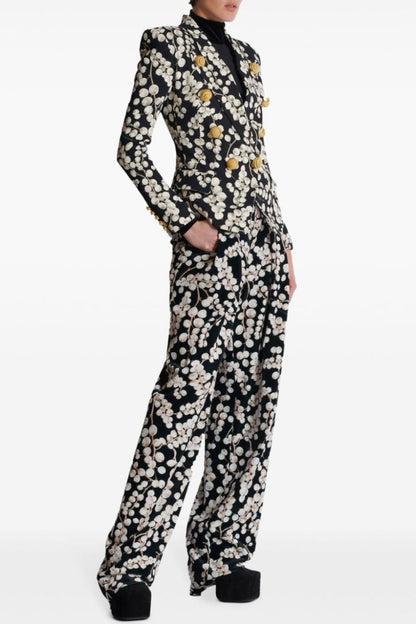 Tripti Printed Buttoned Blazer