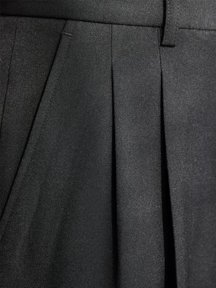 High Waist Pleated Trousers | 100% Linen | Straight Fit