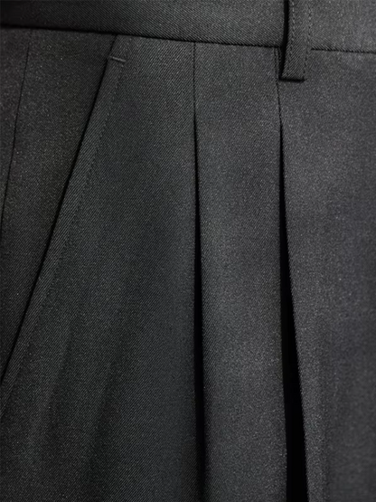 High Waist Pleated Trousers | 100% Linen | Straight Fit