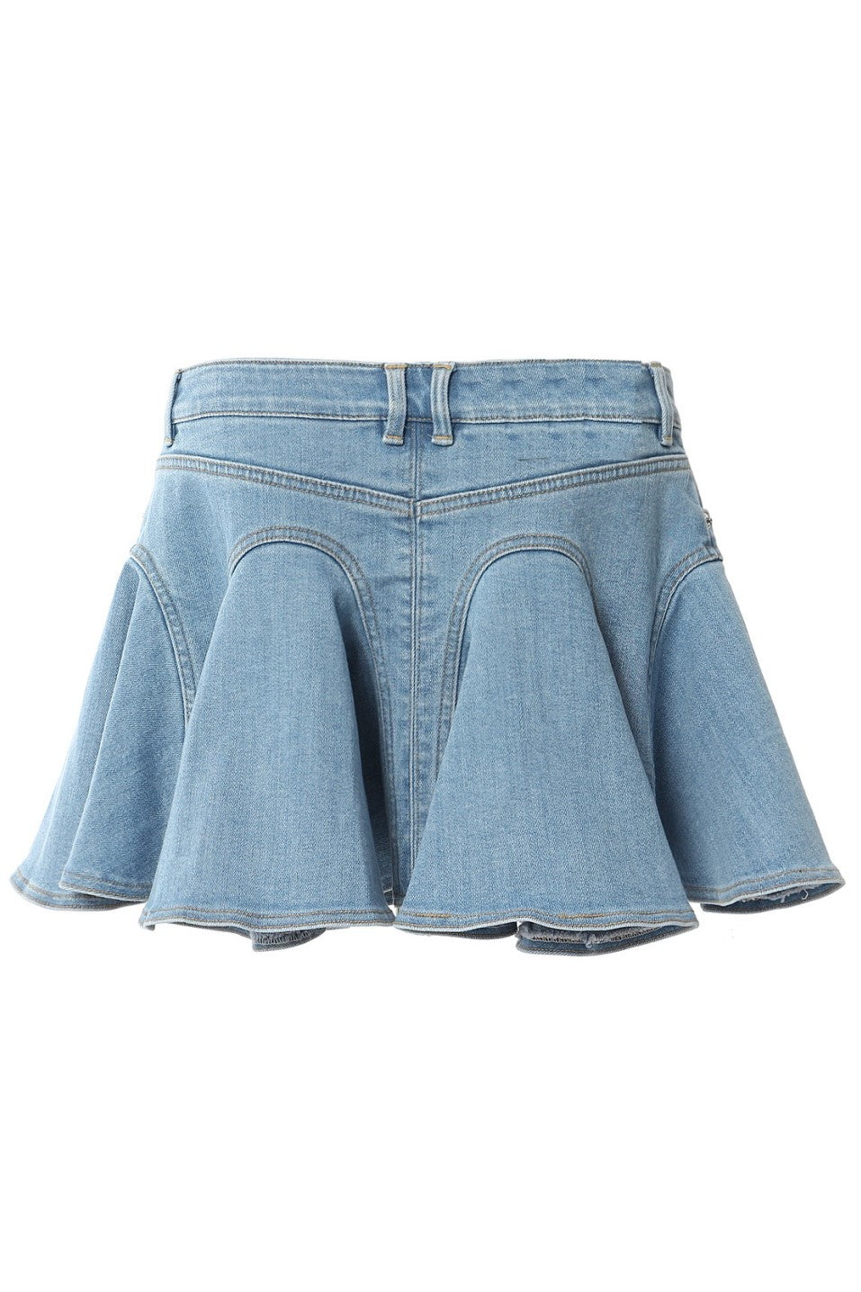 Vera Ruffle Denim Mini Skirt