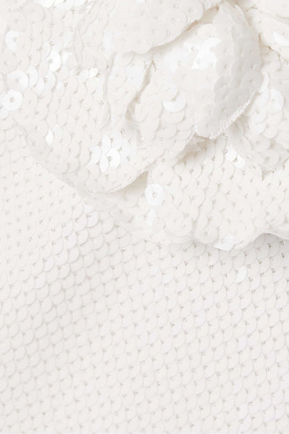 Vidonia Halter Floral Sequin Maxi Dress - White