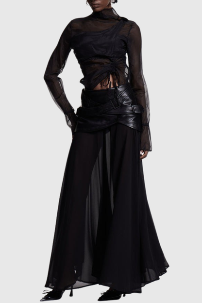 Vieira Deconstruct Belted Maxi Skirt