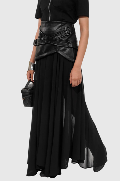 Vieira Deconstruct Belted Maxi Skirt