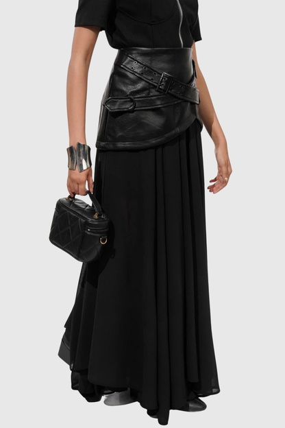 Vieira Deconstruct Belted Maxi Skirt