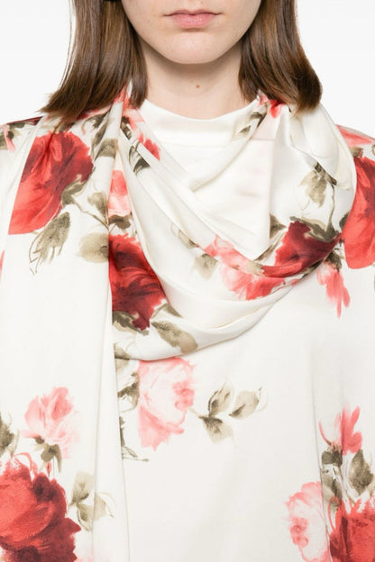 Yelena Floral Print Scarf Blouse
