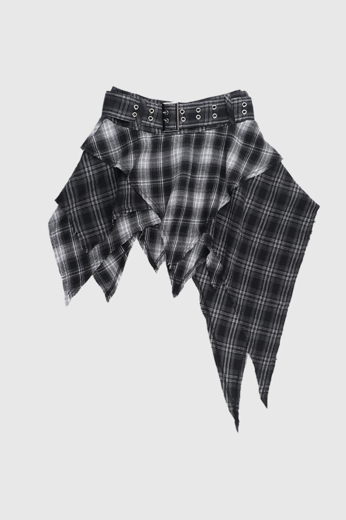 Zack Grid Asymmetric Skirt