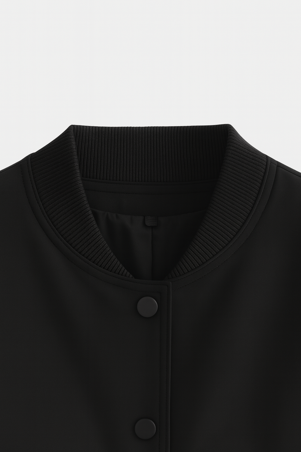 Maison Bomber Jacket | Ribbed O-Neck Button Front Relaxed Silhouette