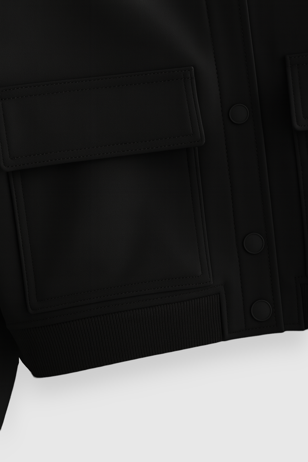 Maison Bomber Jacket | Ribbed O-Neck Button Front Relaxed Silhouette