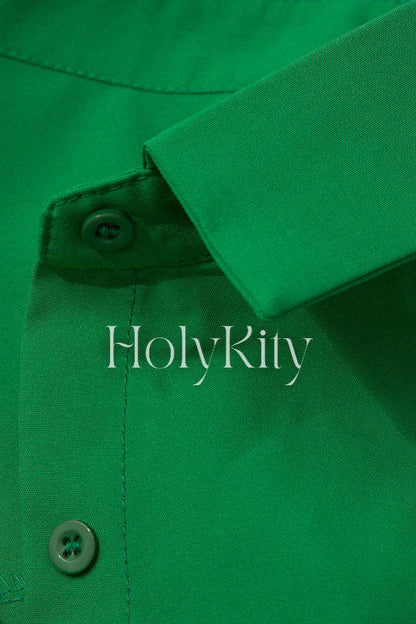 Rolled Cuff Shirt And Suit Pants Set