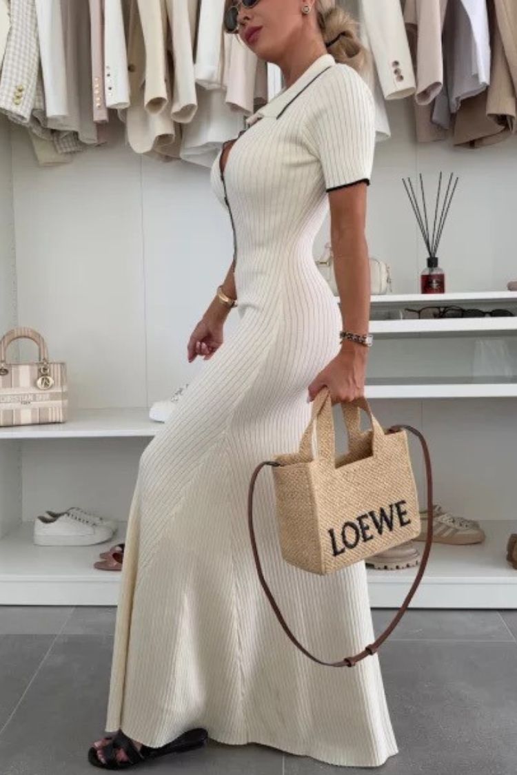 Solid Color Backless Off-shoulder Gathered Slim Maxi Dress