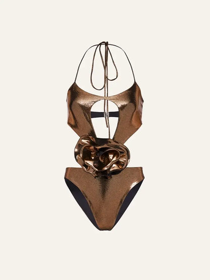 Floral Cutout Swimsuit Set