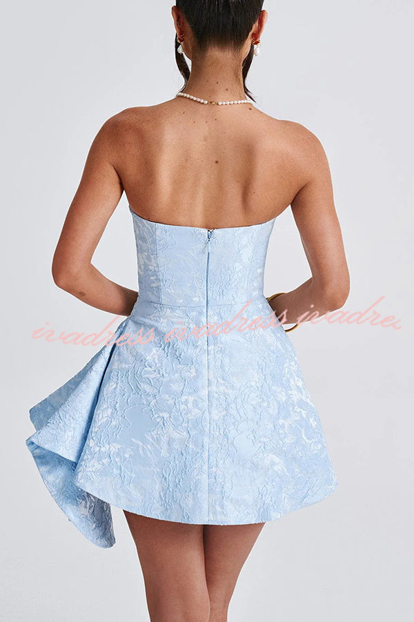 Jacquard Elegant Off-shoulder Backless Fitted Mini Dress