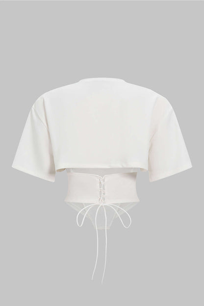 Corset Waist Short Sleeve T-Shirt