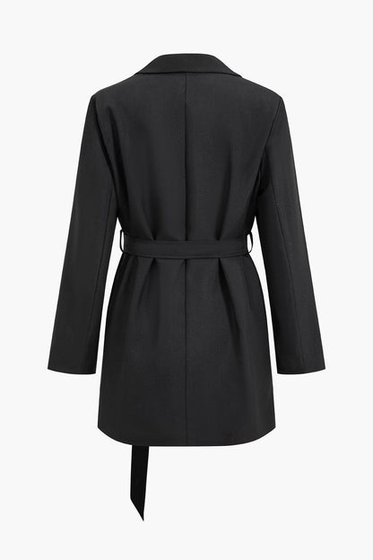 Belted Single Button Blazer