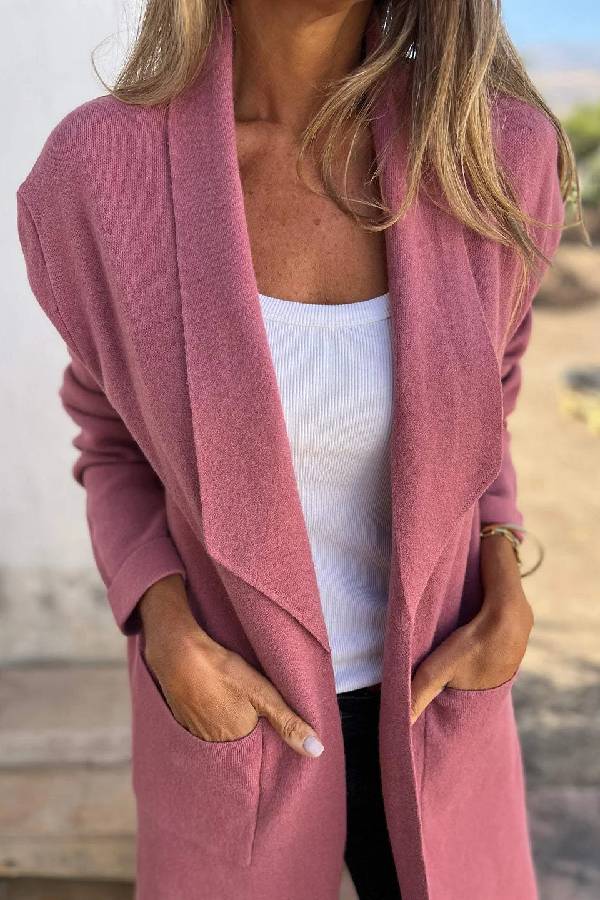 Versatile mid-length cardigan jacket