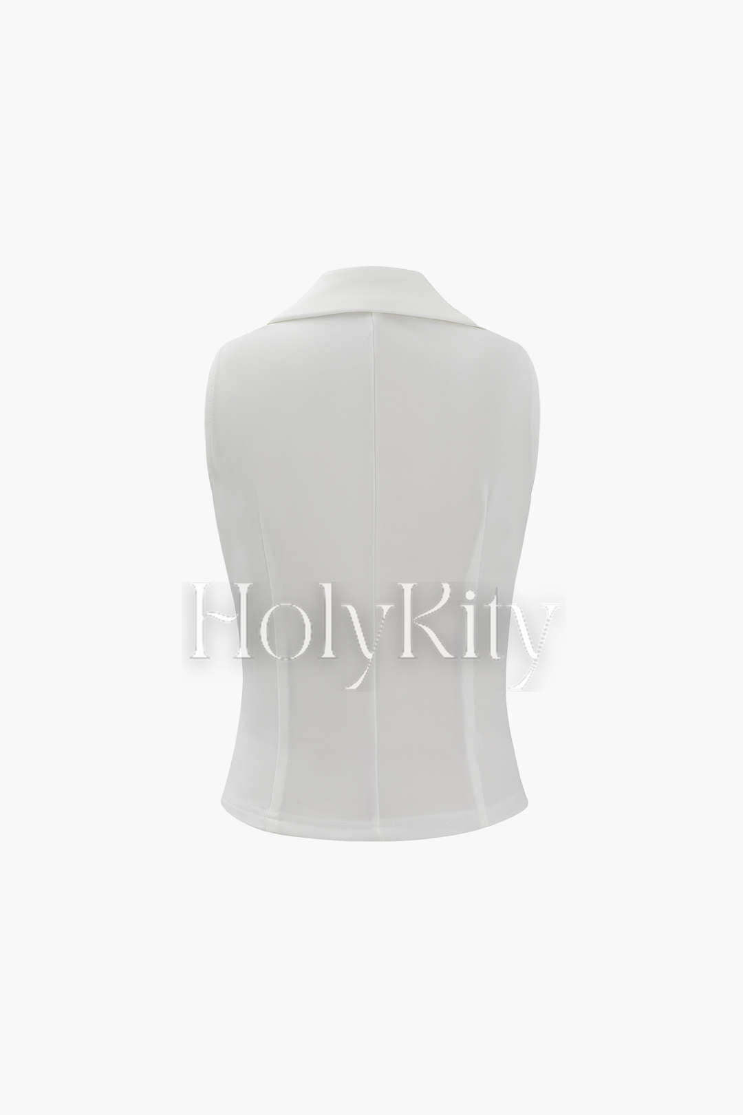 Button-Up Collared Crop Vest