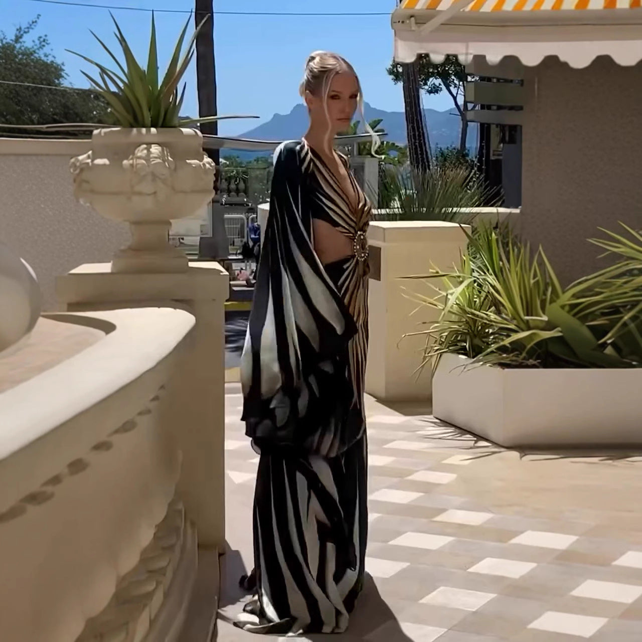 Cutout Printed Dress