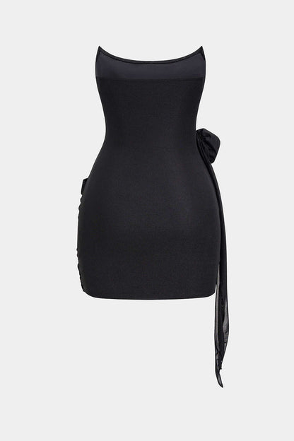 3D Floral Ruffle Corset Mini Dress