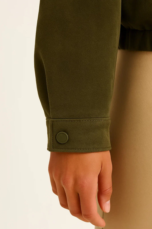Atelier Faux Suede Bomber Jacket | Relaxed Fit | Zip Closure