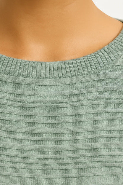 Women’s Textured Knit Sweater | Relaxed Batwing Fit | Soft Cotton Blend