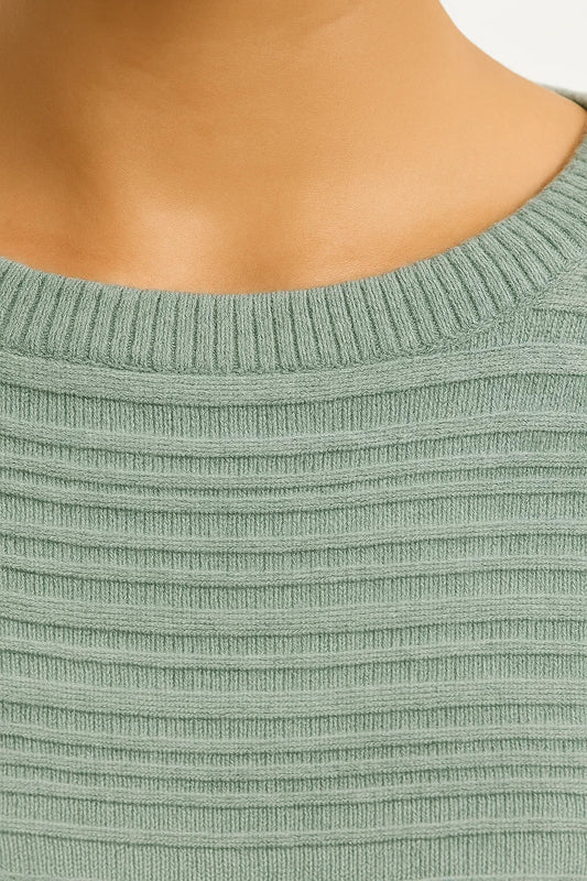 Women’s Textured Knit Sweater | Relaxed Batwing Fit | Soft Cotton Blend