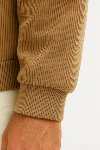 Corduroy Fleece Jacket | Shearling Collar | Zip Front