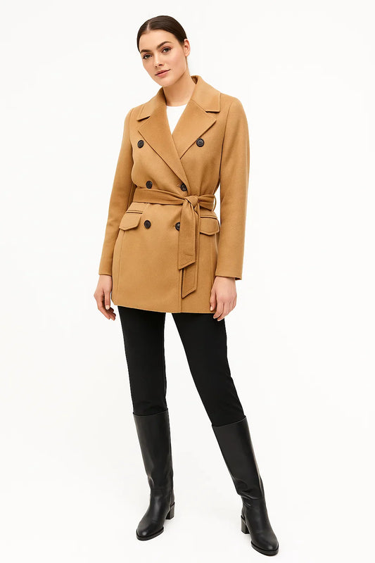 Belted Cotton Trench Coat | Double Breasted | Short Length