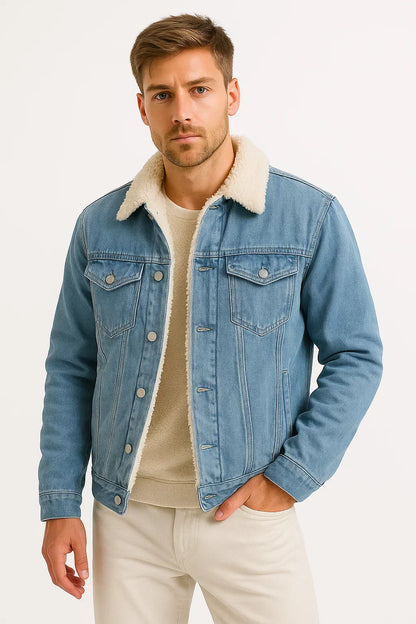 Men's Denim Jacket | Fleece Lined Winter Overshirt