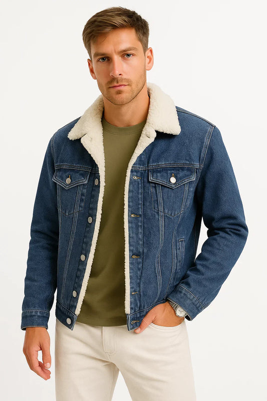 Men's Denim Jacket | Fleece Lined Winter Overshirt