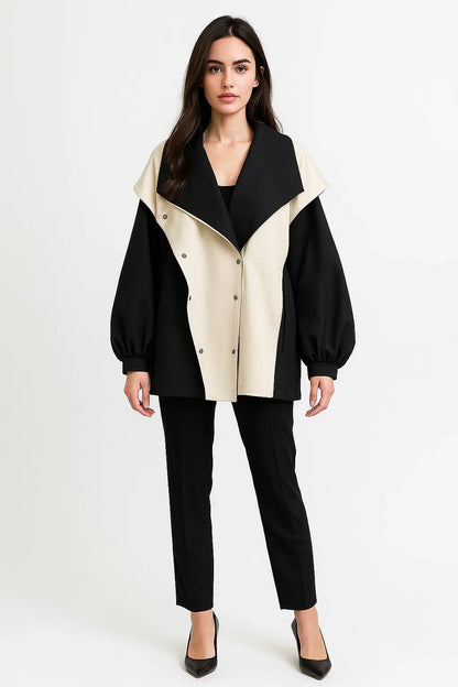 Voyage Two-Tone Oversized Jacket | Modern Contrast Design | Lightweight Layer
